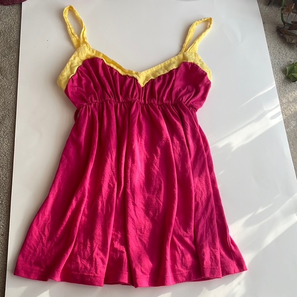 Vintage Cata Blanca hot pink and yellow babydoll top - Picture 1 of 6